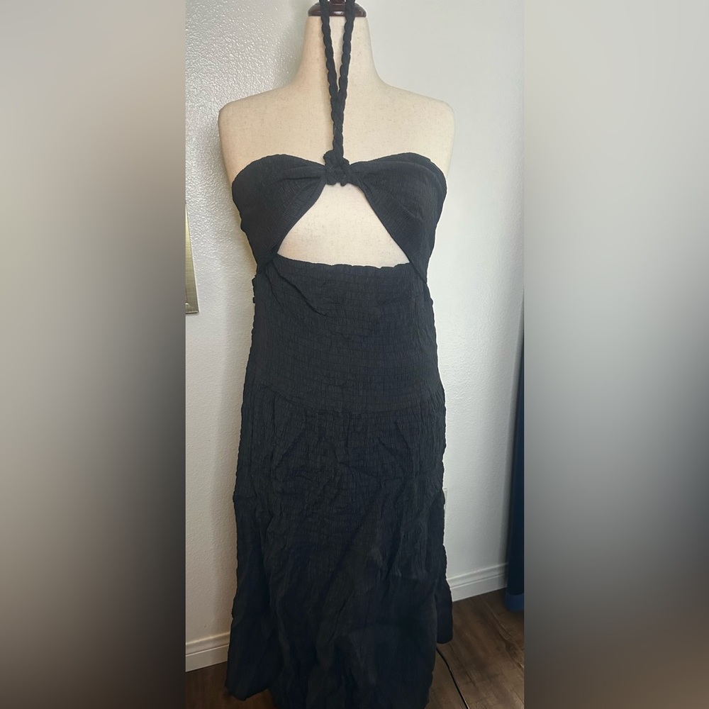 Black halter Tie top summer dress XL NWT - Picture 4 of 5